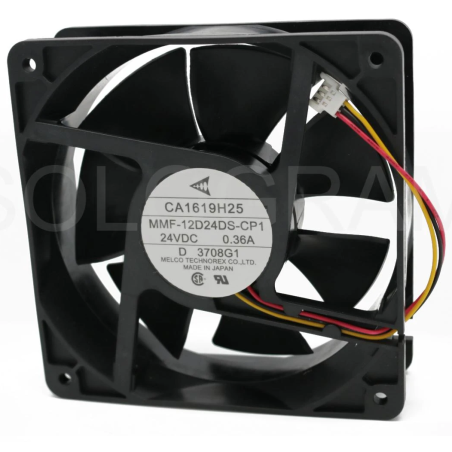 Melco MMF-12D24DS-CP1 ,Ebat 120x38mm,Besleme 24vdc 0.36A 8W,Hava 120-Cfm,3-Kablo Fan