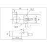 Lanbao LE10TSN08DPO ,Ebatları 18X10X30mm,Ölçüm 8mm,Çıkış PNP-NO,Besleme 10v..30vdc,3-Kablo,Endüktif Metal Sensör