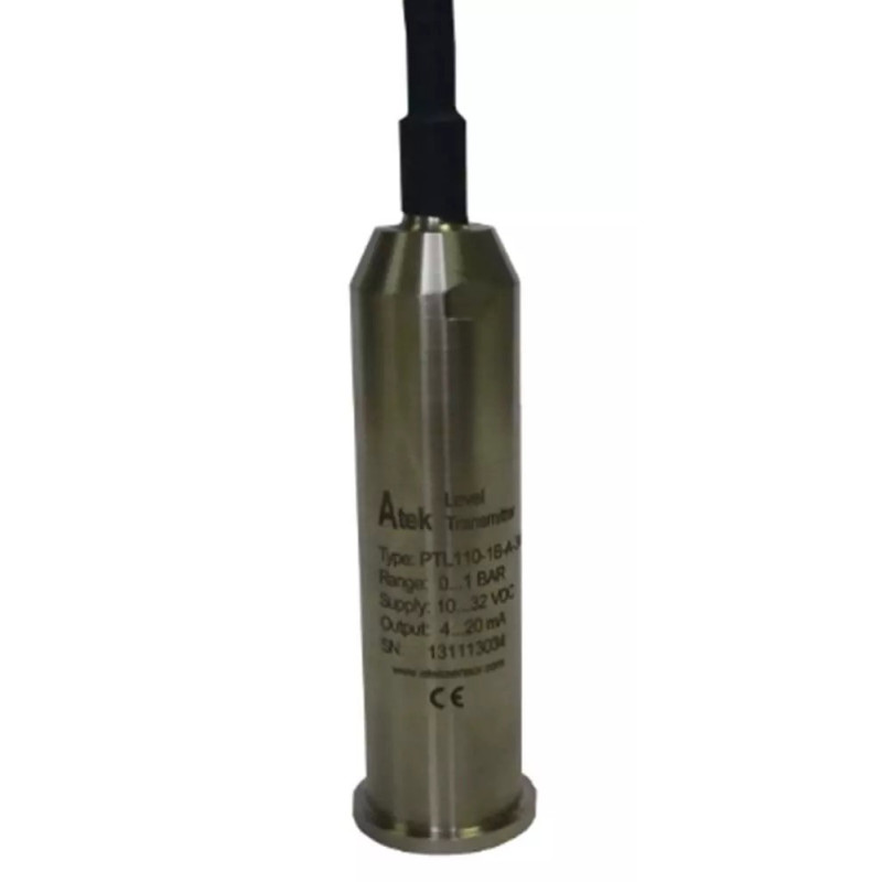 Atek PTL110-600MBAR-A-8M ,Ölçüm 6mt,Çıkış 4..20mA,2-Kablo 8mt,Daldırma Tip,Seviye Sensör Transmitter