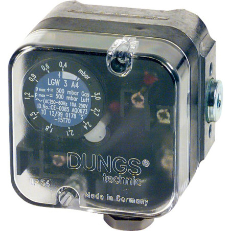 Dungs LGW-3-A4 ,Ölçüm 0.4..3-mBar,Kontak-1A1K,Fark Basınç Sivic