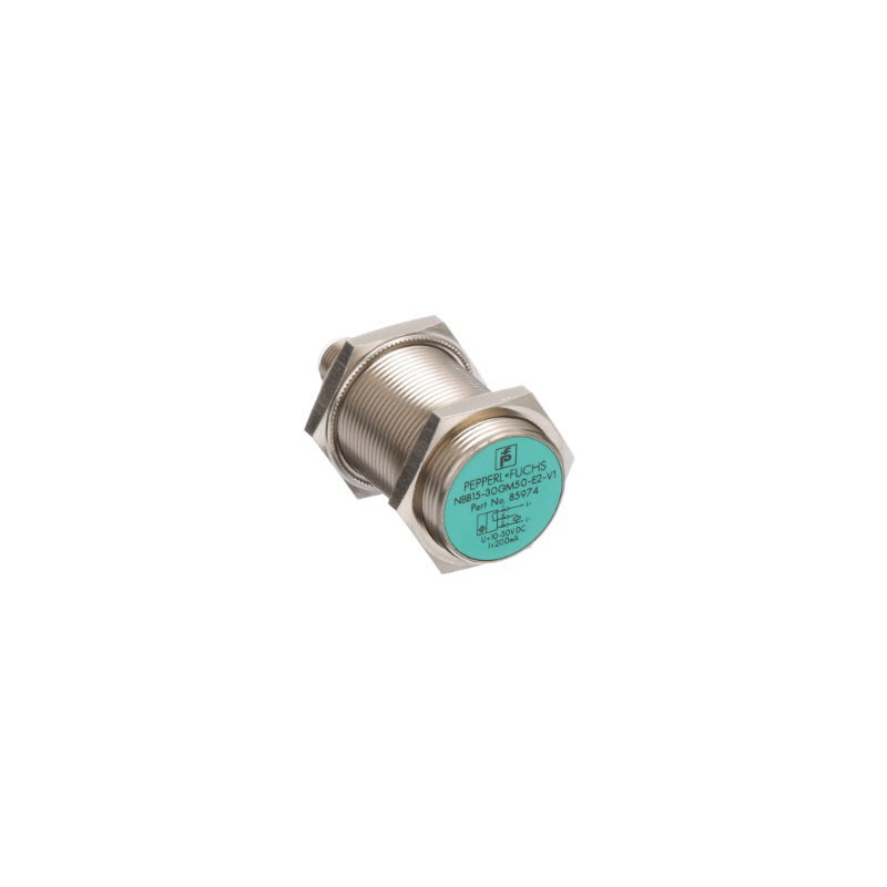 PepperlFuchs NBB15-30GM50-E2-V1 ,Ebat M30x52mm,Ölçüm 15mm,Çıkış PNP-NO,Besleme 10v..30vdc,Soket M12 4pin,Endüktif Metal Sensör