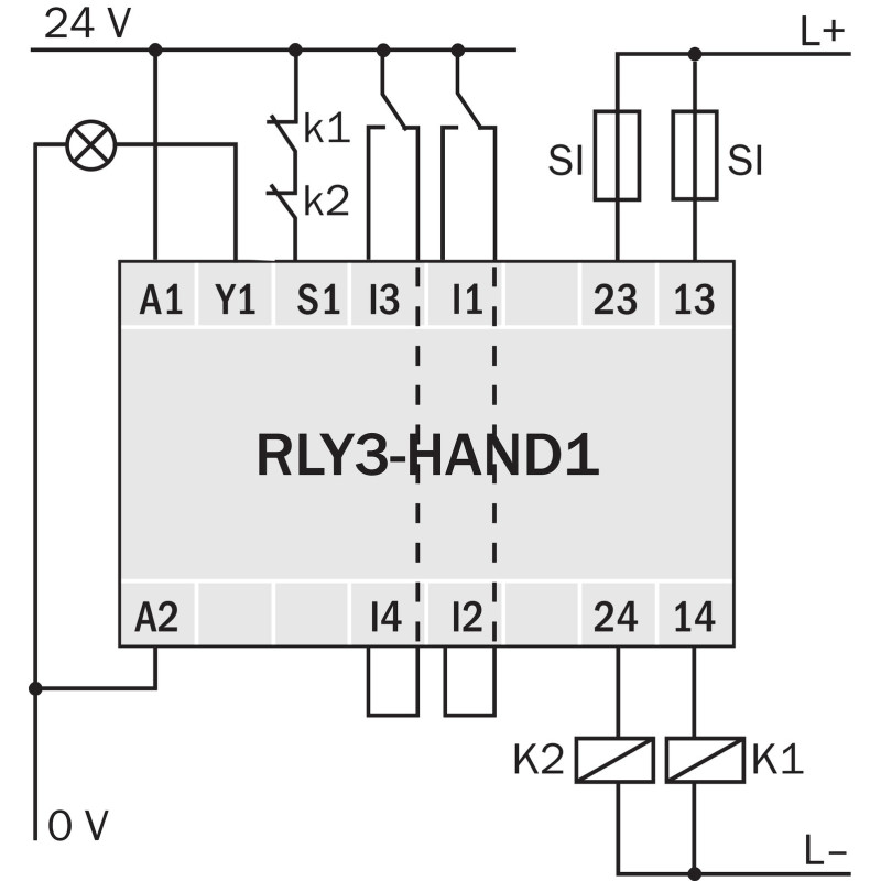 Sick RLY3-HAND100 1085346 ,Besleme 24vdc,Kontak-2A1D,Güvenlik Röle
