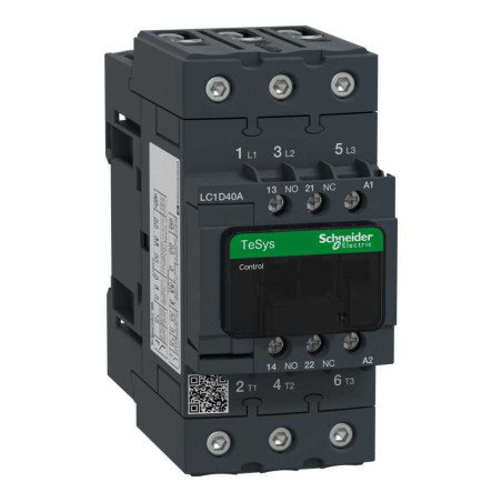 Schneider LC1D40ABD ,Bobin 24vdc,Güç 18.5kw 40 Amper,Kontak-3P 1A1K,Kontaktör