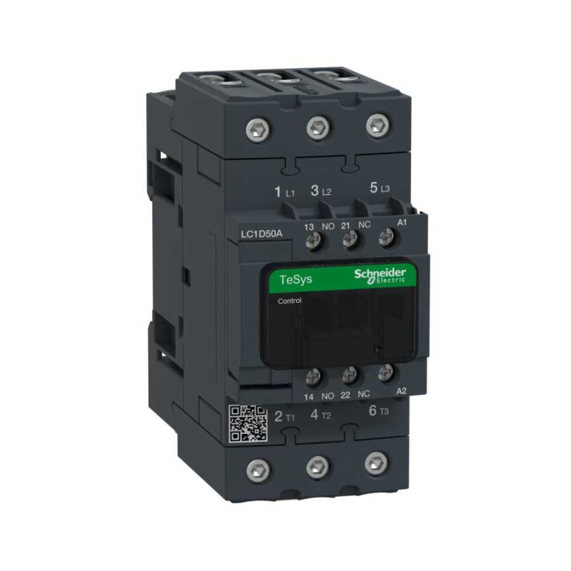 Schneider LC1D50AM7 ,Bobin 220vac,Güç 22kw 50 Amper,Kontak-3P 1A1K,Kontaktör
