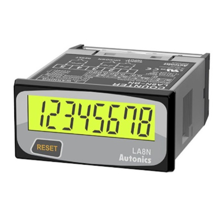 Autonics LA8N-BN ,Ebat 48x24mm,Giriş Kontak,Aydınlatmalı,8-Hane,Pilli Sayıcı