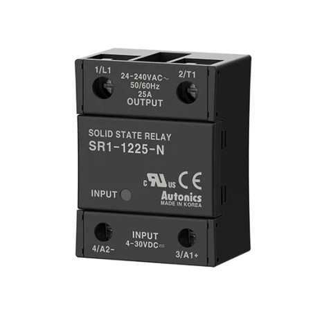 Autonics SR1-1225-N ,Güç 1x220vac 25 Amper,Kontrol 3v..30vdc,1-Faz,Dc-Ac,Solid State Röle