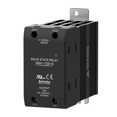 Autonics SRH1-1230-N ,Güç 1x220vac 30a,Kontrol 3v..30vdc,Soğutuculu,1-Faz,Dc-Ac,Solid State Röle
