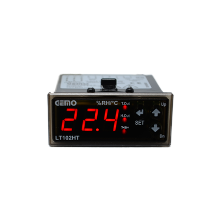 Gemo LT102HT-230VAC-R ,Ebat 77x35mm,Besleme 110v..220vac,Kontak-2A1K,Isı-Nem Kontrol