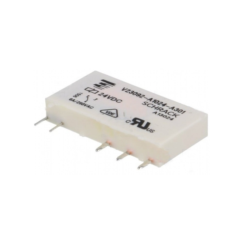 Schrack V23092-A1024-A301 ,Bobin 24vdc,Kontak-1A1K 6 Amper,İnce-5pin,Slim Röle