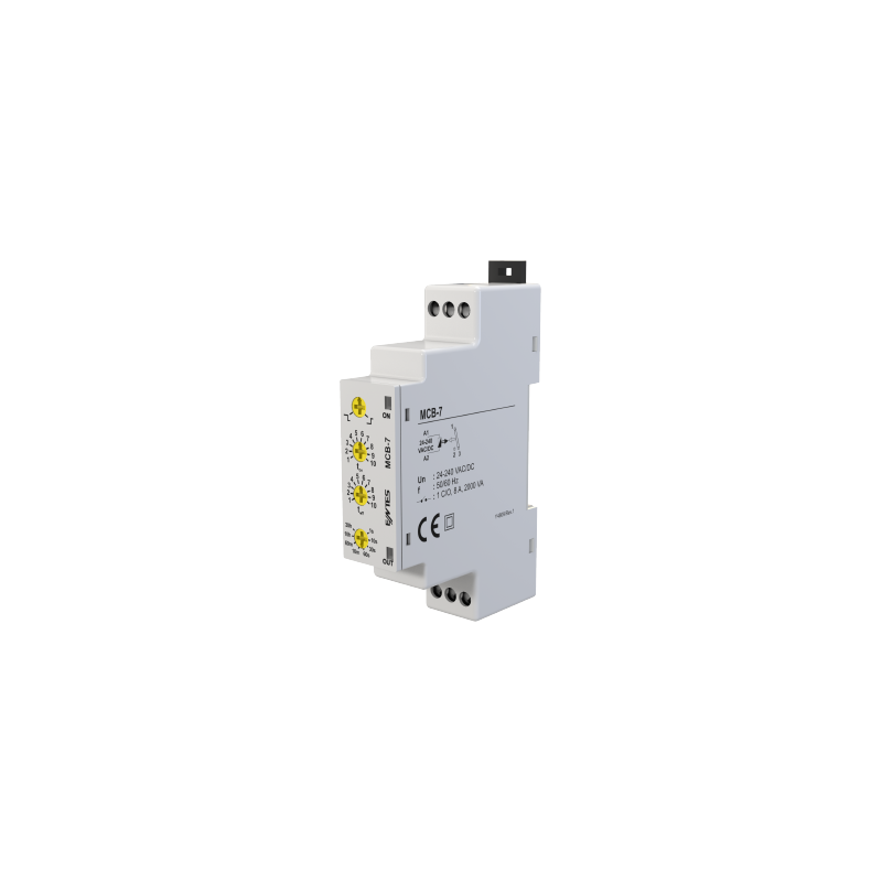 Entes MCB-7 ,Ray Dın,Besleme 24v..220vac dc,Kontak-1A1K, Multi Zaman Röle