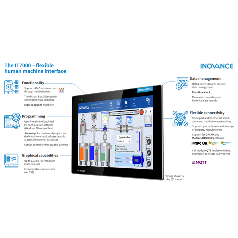 Inovance IT7100E-INT ,Ekran 10.1 ,Besleme 24vdc,RS232 RS485 ETHERNET,Operator Panel Ekran