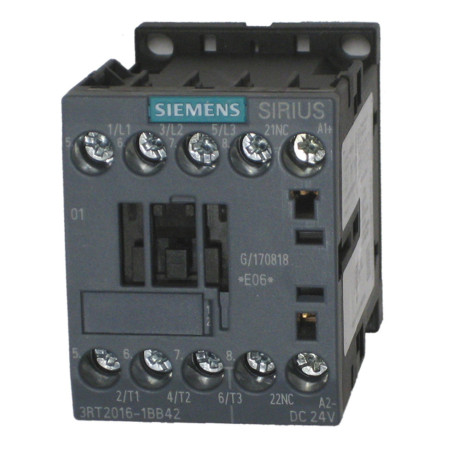 Siemens 3RT2016-1BB42 ,Bobin 24vdc,Güç 4kw 9 Amper,Kontak-3P 1K,Mini Kontaktör