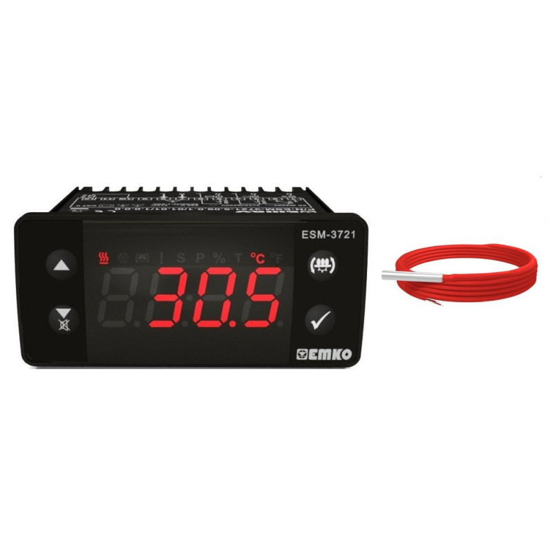 Emko ESM-3721.51201 0101 1100 ,Ebat 77x35mm,Besleme 220vac,Çıkış Kontak-1A1K,Sensör PTC,Kuluçka Kontrol