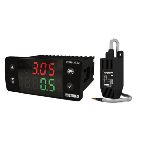 Emko ESM-3722.56602 0101 1660 ,Ebat 77x35mm,Besleme 220vac,Sensör PMI-P,Çıkış Kontak-3A SSR,Kuluçka Kontrol
