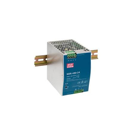Meanwell NDR-480-24 ,Besleme 110v..220vac,Çıkış 24vdc 20 Amper,Güç 480w,Ray Tip,Smps,Güç Kaynağı