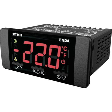 Enda EDT3411-230-08 ,Ebat 77x35mm,Besleme 220vac,Sensör NTC,Çıkış Kontak-2A1K 20 Amper,Defrost,Isı Kontrol Termostat