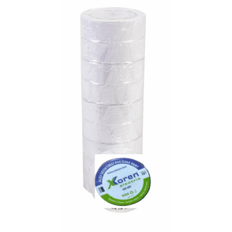 Xkoren XBT-001-B ,18mmx9mt 10-Adet Beyaz İzole Bant