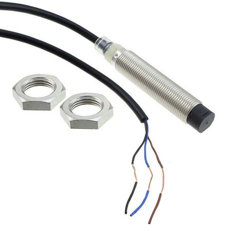 Omron E2B-M12LN08-WP-C1 ,Ebat M12x70mm,Ölçüm 8mm,Çıkış NPN-NO,Besleme 10v..30vdc,3-Kablo 2mt,Endüktif Metal Sensör