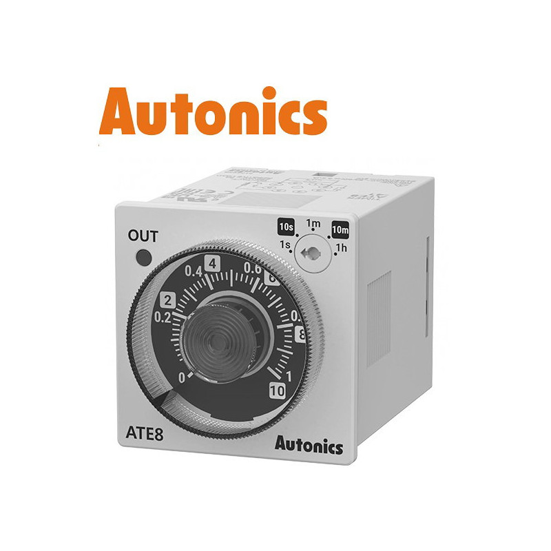 Autonics ATE8-41 ,Ebat 48x48mm,Besleme 24v..220vac dc,Kontak-2A2K,Soket Yuvarlak-8pin,Zaman Röle