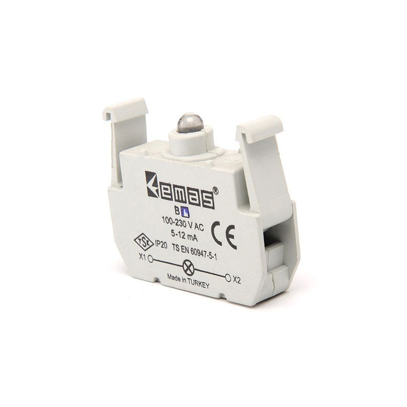 Emas BY ,Yeşil 220vac,M22 Buton Lamba