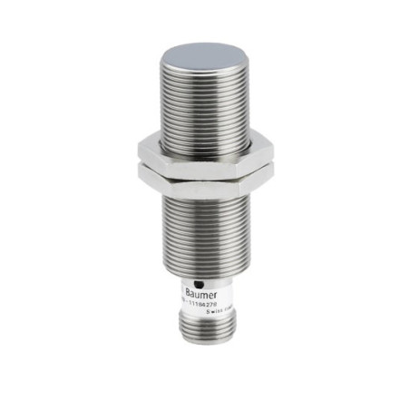 Baumer IR18.P12S-F60.PO1Z.7BO ,Ebat M18x60mm Ölçüm 12mm,Çıkış PNP-NO,Soket M12 4pin,Endüktif Metal Sensör