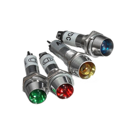 Çin N761L-LED220V-KR ,Montaj 8mm,Kırmızı-220v,Metal M8 Led Lamba
