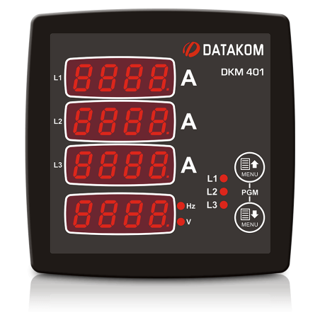 Datakom DKM-401 ,Ebat 96x96mm,Besleme 220vac,3-Faz Multimetre