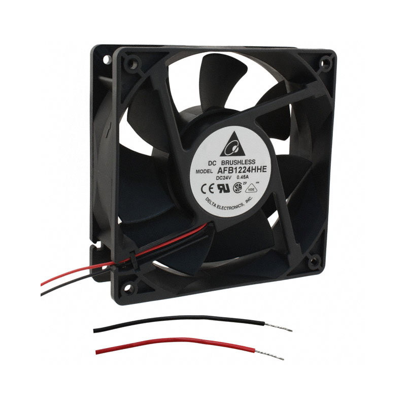 Delta AFB1224HHE ,Ebat 120x38mm,Besleme 24vdc 0.45A 7W,Hava 120-Cfm,2-Kablo Fan
