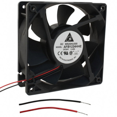 Delta AFB1224HHE ,Ebat 120x38mm,Besleme 24vdc 0.45A 7W,Hava 120-Cfm,2-Kablo Fan