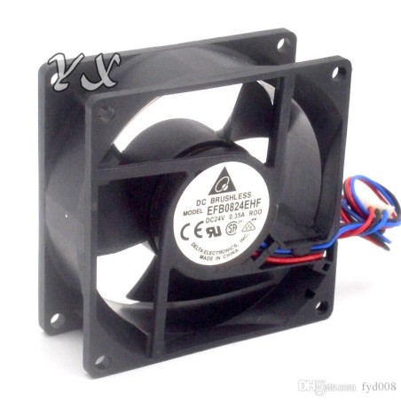 Delta EFB0824EHF-F00 ,Ebat 80x32mm,Besleme 24vdc 0.35A 8W,Hava 35-Cfm,3-Kablo Fan