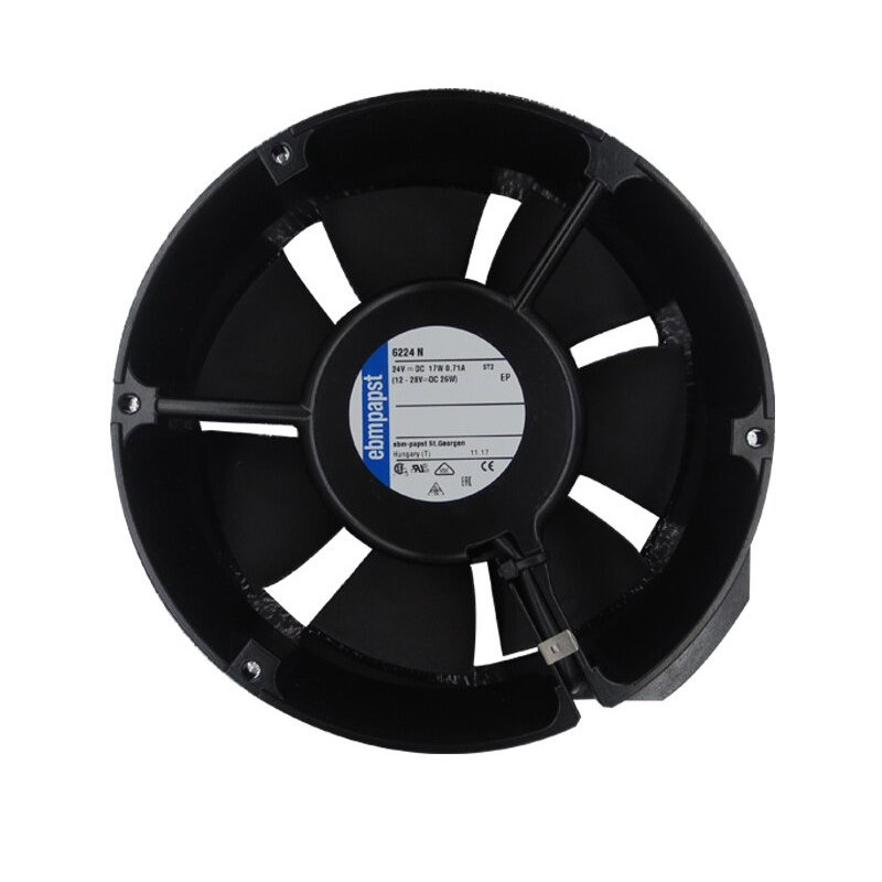 EbmPapst 6224N ,Ebat 172x51mm,Besleme 24vdc 0.71A 17W,Hava 240-Cfm,2-Kablo Fan