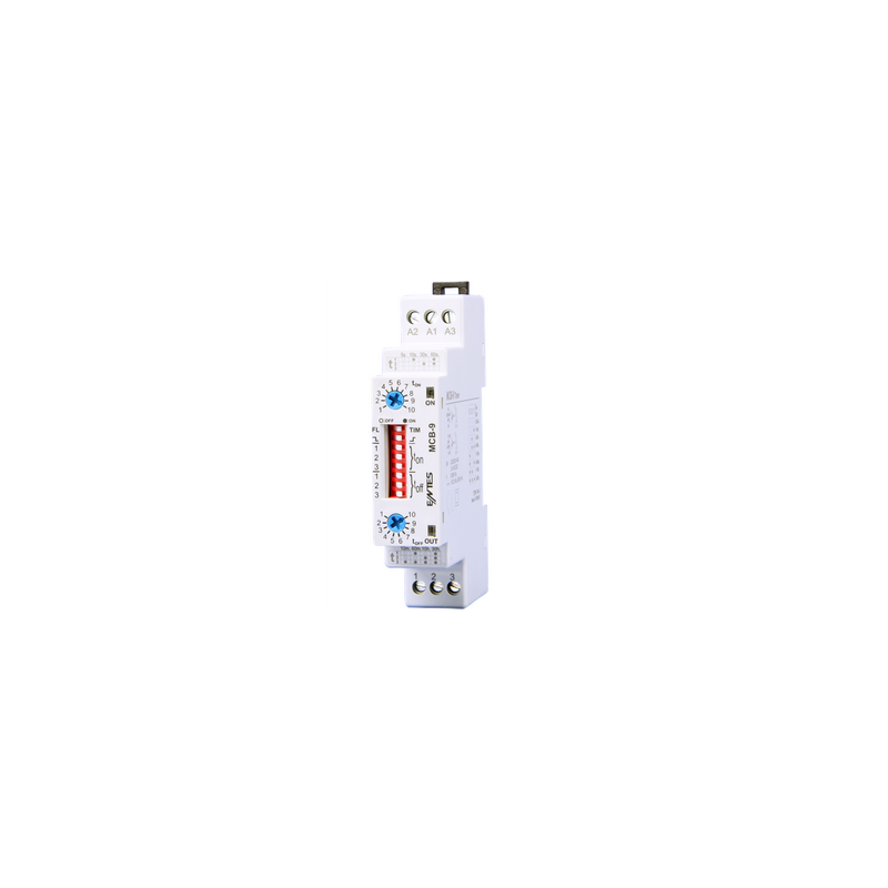 Entes MCB-9 ,Ray Dın,Besleme 12v..220vac dc,Kontak-1A1K,Multi Zaman Röle
