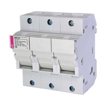 Eti EFD14-3P ,3-Faz 3-Kutup,14x51mm,50 Amper,Ray Tip,Kartuş Sigorta Yuva