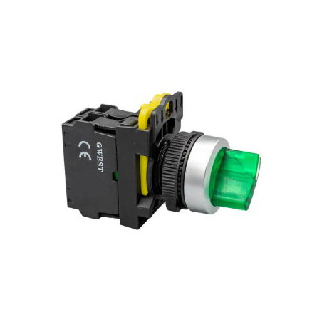 Gwest A5-10XD ,Montaj 22mm,2-Konum Kontak-1A,Yeşil-220v Kalıcı,M22 Anahtar