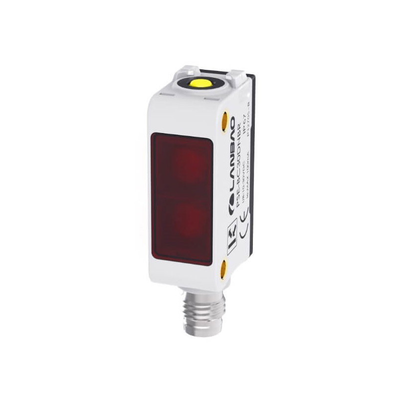 Lanbao PSET-BC100DPB-E3 ,Ebat 33x20x12mm,Ölçüm 100cm,Çıkış PNP-NO NC,Besleme 10v..30vdc,Soket M8 4pin,Cisim Fotosel