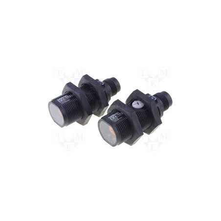 Omron E3FA-TP21 ,Ebat M18x45mm,Ölçüm 20mt,Çıkış PNP-NO NC,Besleme 10v..30vdc,Soket M12 4pin,Karşılıklı Fotosel