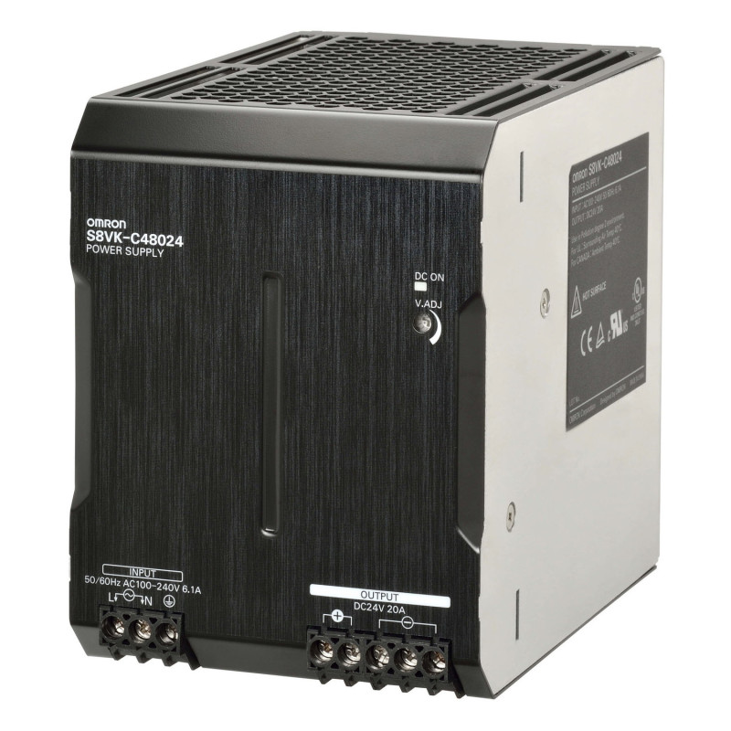 Omron S8VK-C48024 ,Besleme 110v..220vac,Çıkış 24vdc 20 Amper,Güç 480w,Ray Tip,Smps,Güç Kaynağı