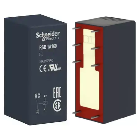 Schneider RSB1A160P7 ,Bobin 220vac,Kontak 1A1K 16 Amper,İnce-8pin,Röle