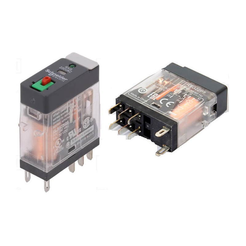 Schneider RXM2AB1P7 ,Bobin 220vac,Kontak 2A2K 5 Amper,Led,Kalın-8pin,Röle