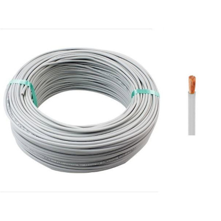 Seval H50V-K 0.50-BY ,Kesit 0.50mm ,1-Damar Çok Telli,Beyaz 1mt NYAF Kablo