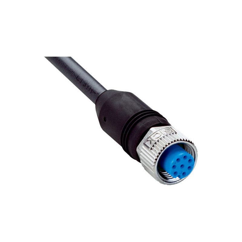 Sick DOL-1208-G02MF 6020663 ,Soket Düz M12 8pin,8-Kablo 2mt,Blendajlı Örgülü,Pvc Sensör Kablo