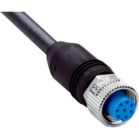 Sick DOL-1208-G02MF 6020663 ,Soket Düz M12 8pin,8-Kablo 2mt,Blendajlı Örgülü,Pvc Sensör Kablo