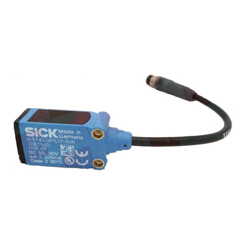 Sick WTF4S-3P3231S08 1061140 ,Ebat 42x17x12mm,Ölçüm 10cm,Çıkış PNP-NO NC,Besleme 10v..30vdc,Soket M8 4pin,Cisim Fotosel