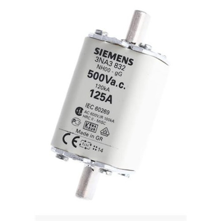 Siemens 3NA3832 ,NH00,gG Yavaş,125 Amper,Bıçaklı Sigorta