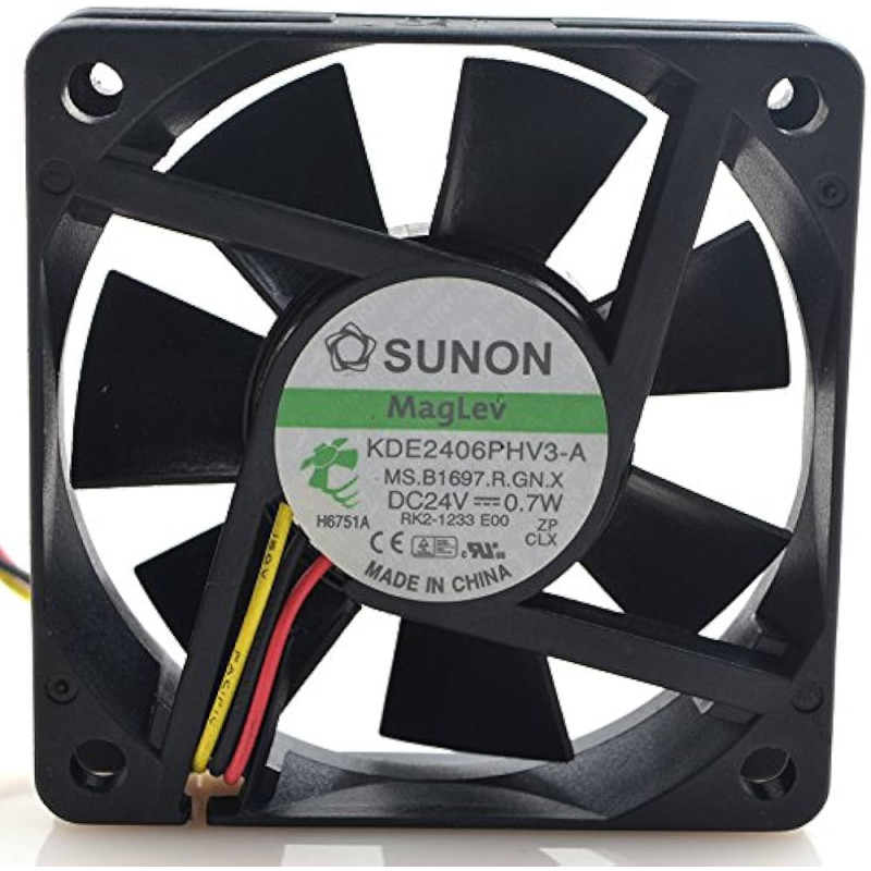 Sunon KDE2406PHV3-A ,Ebat 60x15mm,Besleme 24vdc 0.03A 0.7W,Hava 15-Cfm,3-Kablo Fan
