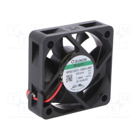 Sunon MF50152V1-1000U-A99 ,Ebat 50x15mm,Besleme 24vdc 0.04A 1W,Hava 17-Cfm,2-Kablo Fan