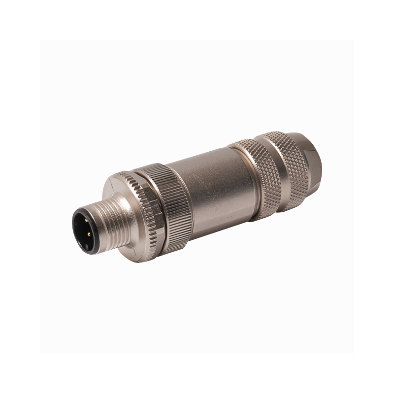 Zhong M12MG-D4K ,Düz Seyyar Metal,M12 4pin Erkek,D-CODE,Soket Konnektör