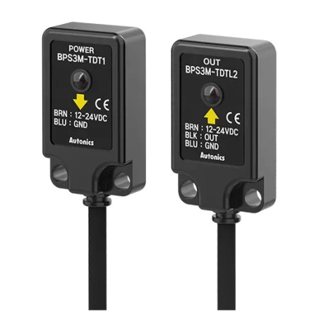 Autonics BPS3M-TDT-P ,Ebat 28x8x16mm,Ölçüm 3mt,Çıkış PNP-NO,Besleme 10v..30vdc,3-Kablo 2mt,Karşılıklı Fotosel