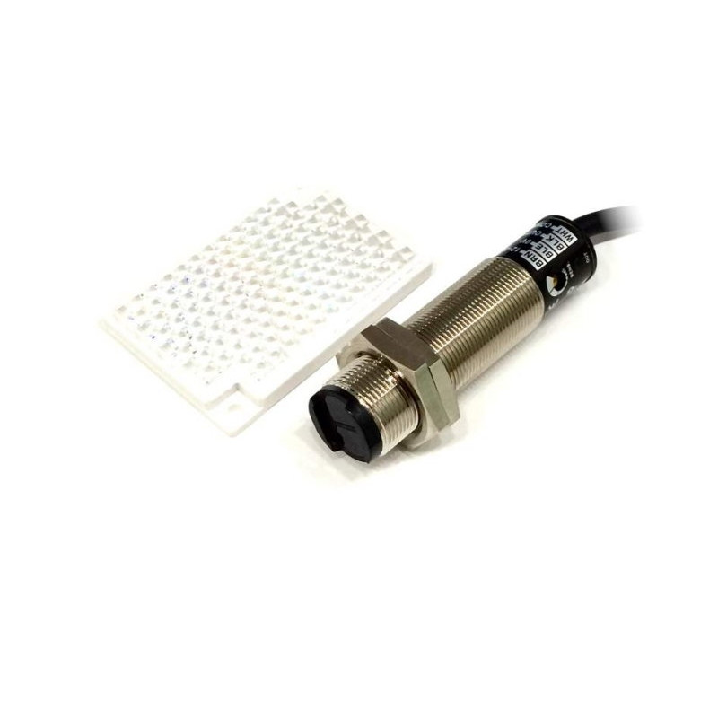 Autonics BR3M-MDT-P ,Ebat M18x75mm,Ölçüm 3mt,Çıkış PNP-NO NC,Besleme 10v..30vdc,4-Kablo,Reflektör Fotosel