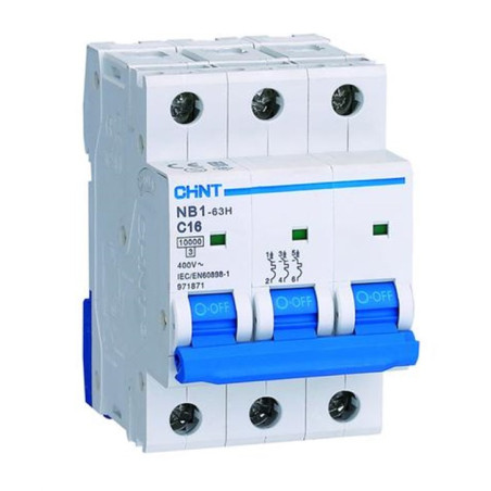 Chint NB1-63-C63 ,3-Faz 3-Kutup,C-63 Amper 6kA,Otomatik Sigorta